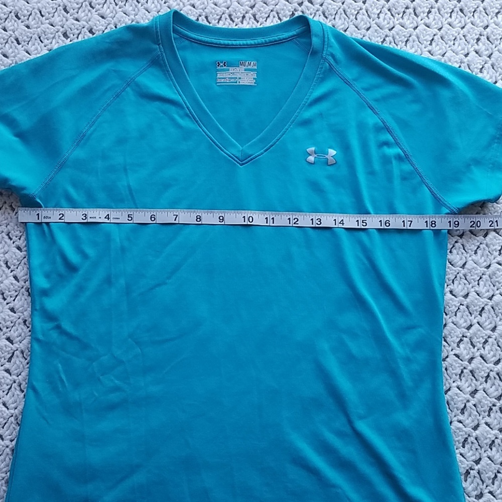 🦈 3/$20 UA Teal Semi-Fitted Heat Gear Top - Picture 6 of 8